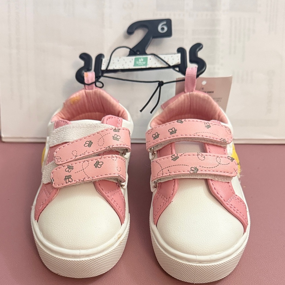 Disney-Ground Up Kids Pink and White Winnie the Pooh Sneakers, Size 5, NWT